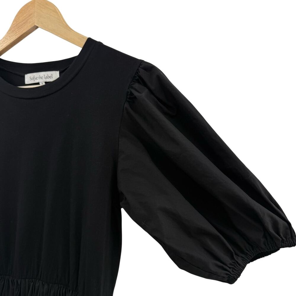 Sophie The Label Tori Puff Sleeve Contrast Maxi Dress in Black Size Small - Picture 7 of 12